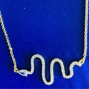 ADORNIA SNAKE GOLD PLATED NECKLACE with SWAROVSKI CRYSTAL